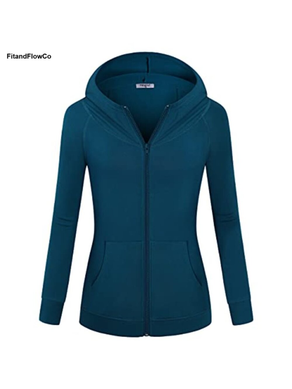 Fleece Lined Full Zip Hoodie Loose Fit Workout Sweatshirt with Pockets